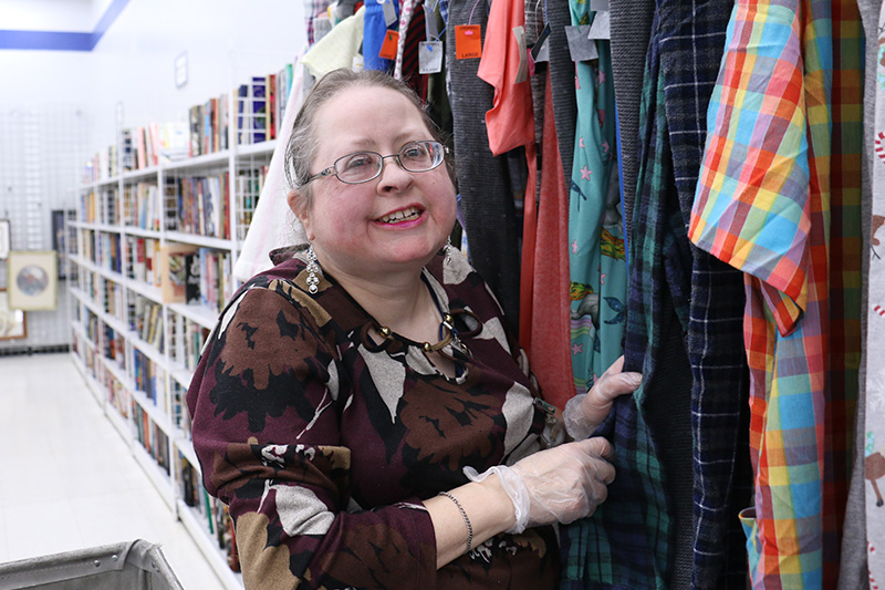 woman working at goodwill