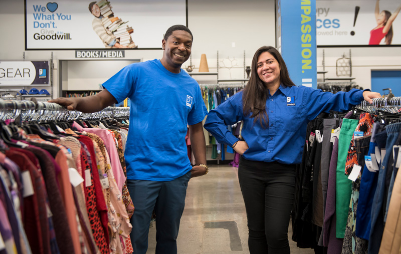 goodwill employees working at a goodwill store