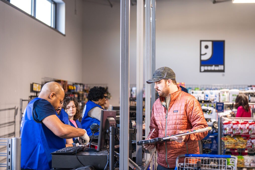 A man paying for his purchases