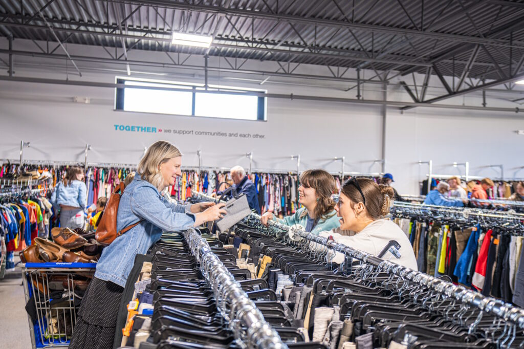 Shoppers searching the store